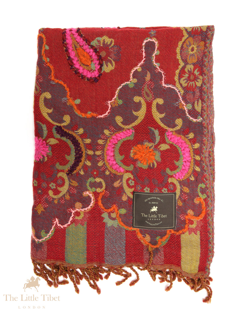 Ephemeral Whispers: Artisanal Wool Shawls, Hand-Embroidered for Timeless Splendor