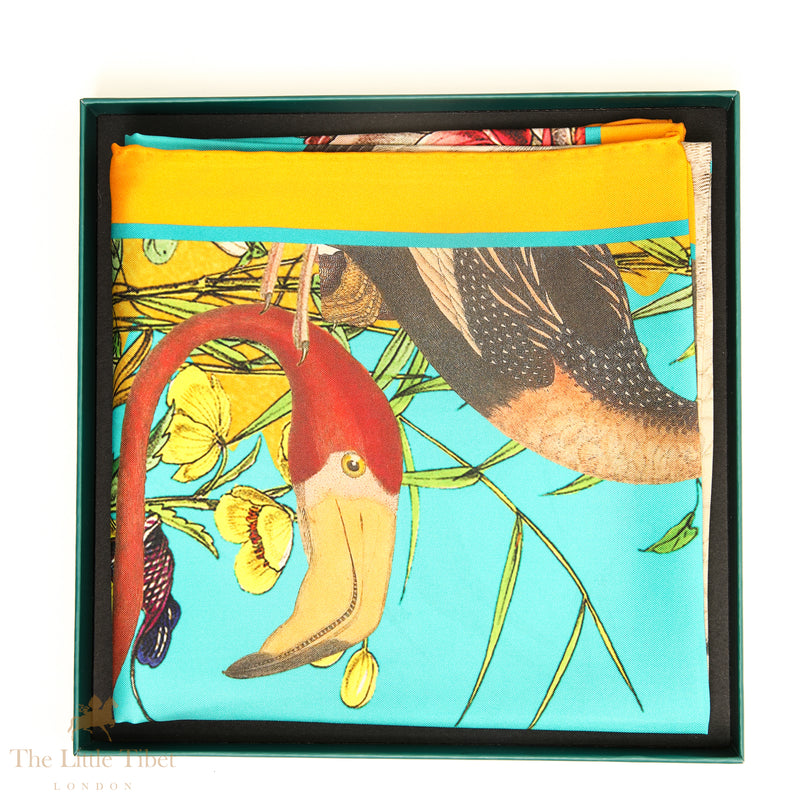 Loving & Caring Silk square scarf in torquoise