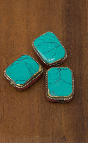 Tibetan Turquoise Inlaid Blue Cracked Beads - T26