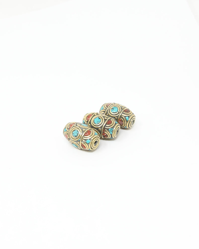 Tribal Bicone Turquoise Coral Beads for Jewellery Making - N103