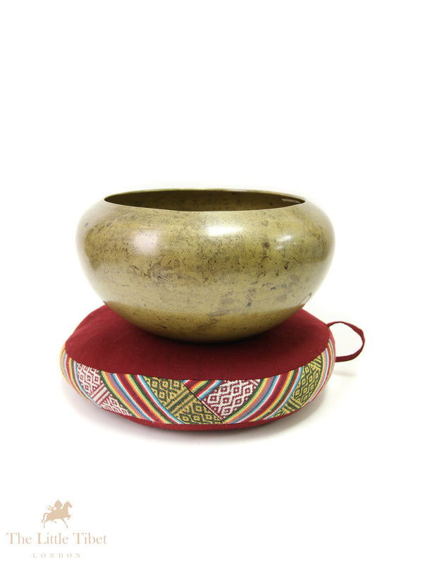 Antique Collectable Handmade Offering Singing Bowl – 28cm Extra Large, Note E Third Eye, 7 Metals