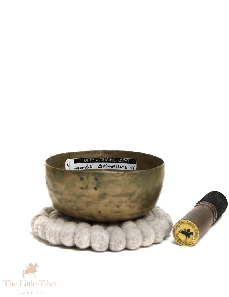 Antique Tibetan Singing Bowl | Small Handcrafted E Note Third Eye Chakra Bowl - ATQ1145