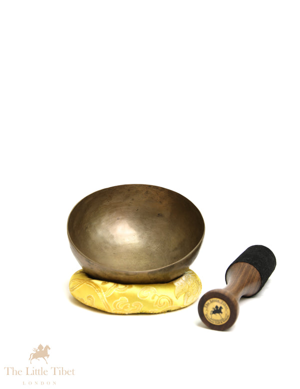 Antique Tibetan Singing Bowl | Handcrafted G Note Solar Plexus Chakra Bowl - ATQ1217