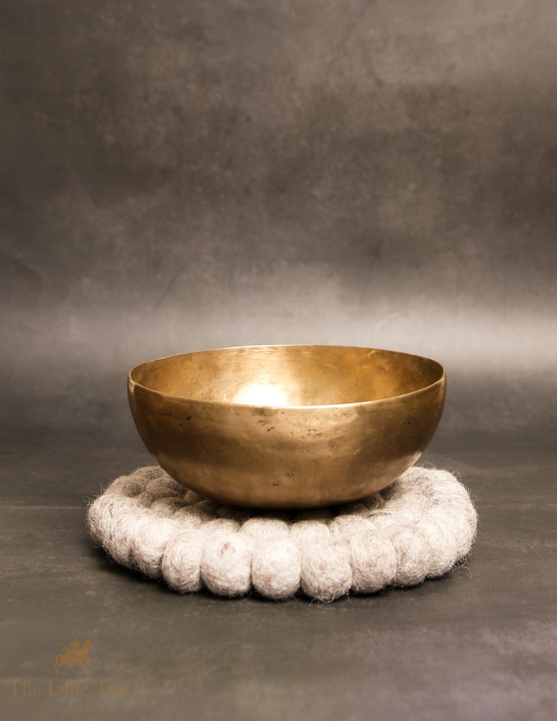 Antique Tibetan Singing Bowl | Handcrafted G Note Solar Plexus Chakra Bowl - ATQ1217