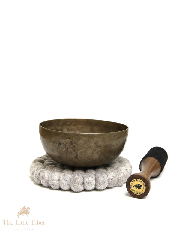 Antique Tibetan Singing Bowl | Handcrafted F Note Root Chakra Bowl - ATQ1221