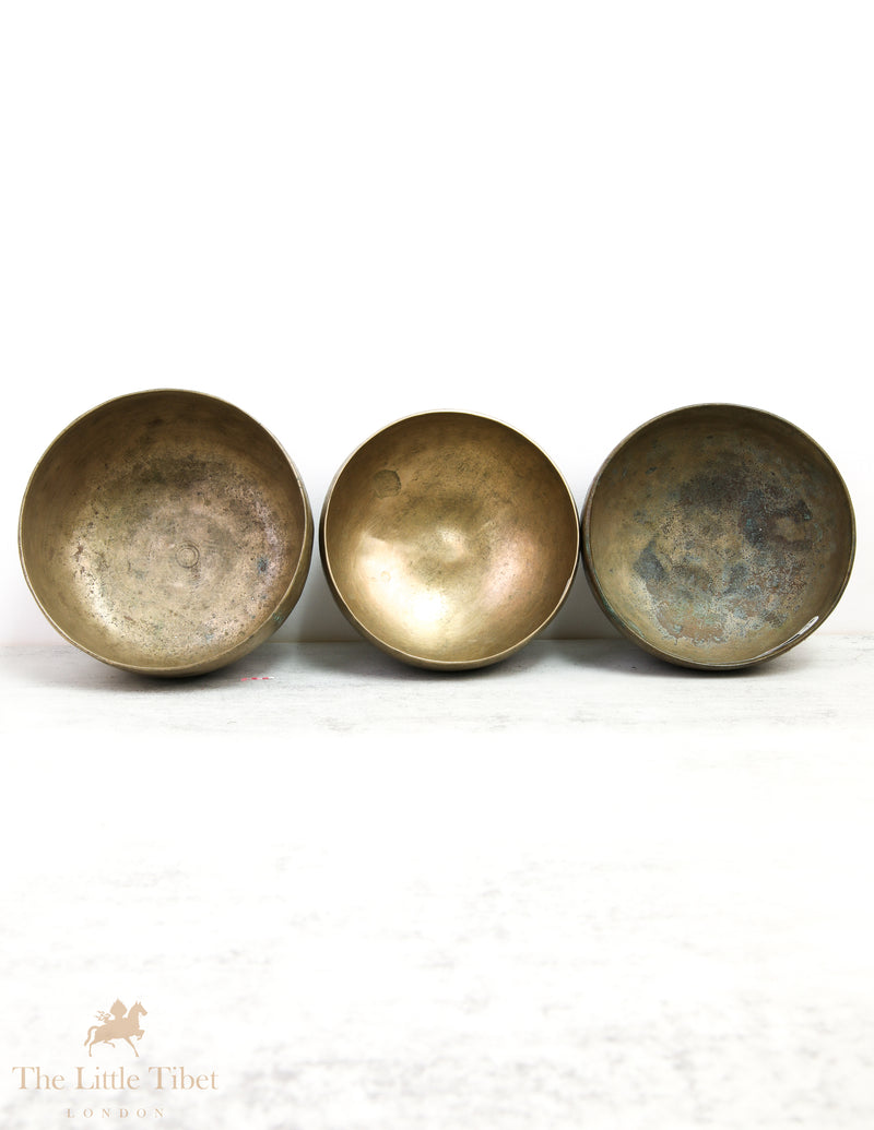 Mini Antique Calming Singing Bowls for heart and Sacral Chakra - ATQ316/ATQ301/B108