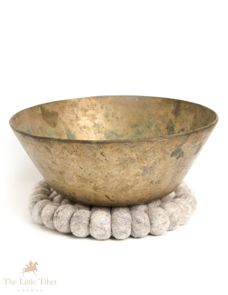 Vintage Flat Tibetan Bowl: Elevating Mindful Moments - ATQ598