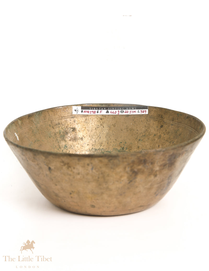 Vintage Flat Tibetan Bowl: Elevating Mindful Moments - ATQ598