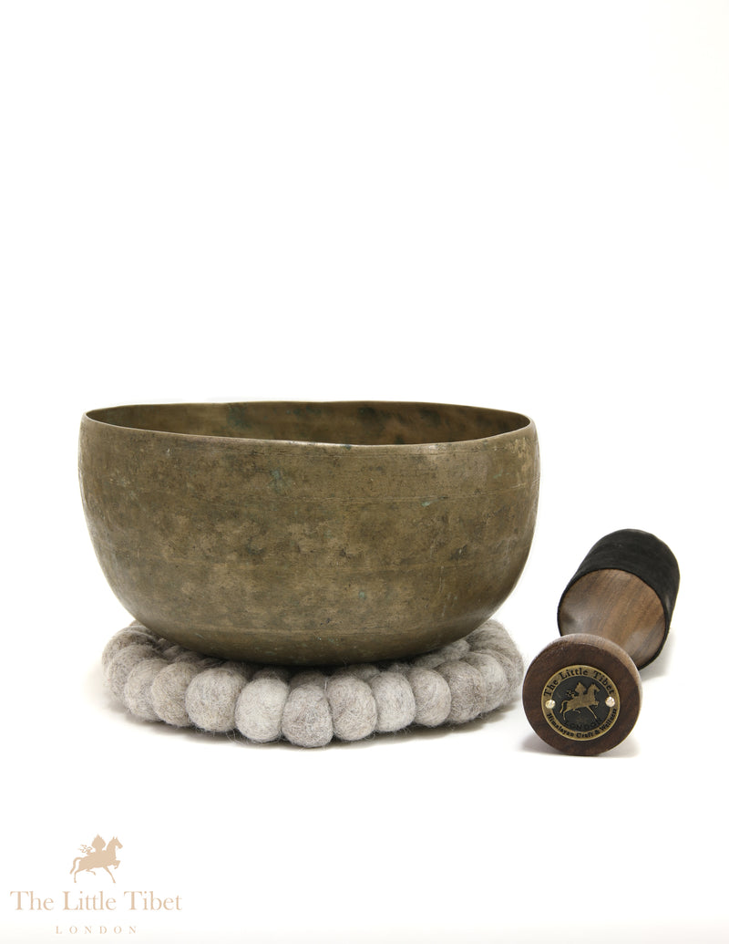 Antique Himalayan Tibetan Singing Bowl – Small Root Chakra Offering Bowl (Note F) - ATQ718