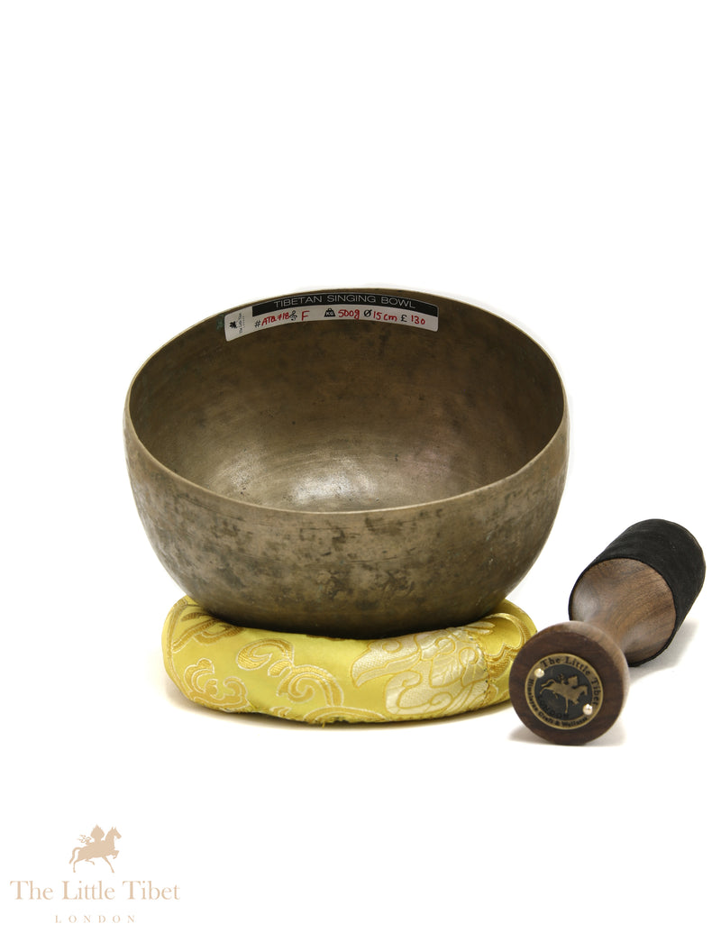 Antique Himalayan Tibetan Singing Bowl – Small Root Chakra Offering Bowl (Note F) - ATQ718