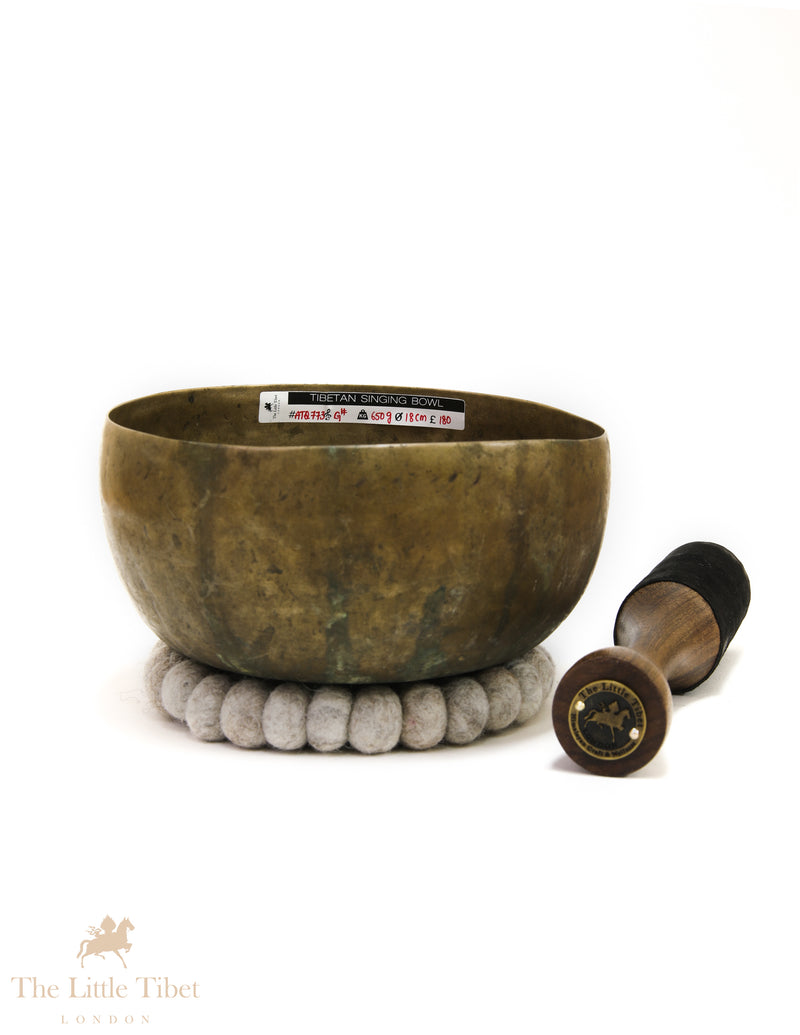 Antique Himalayan Tibetan Singing Bowl – Solar Plexus Chakra Offering Bowl (Note G)