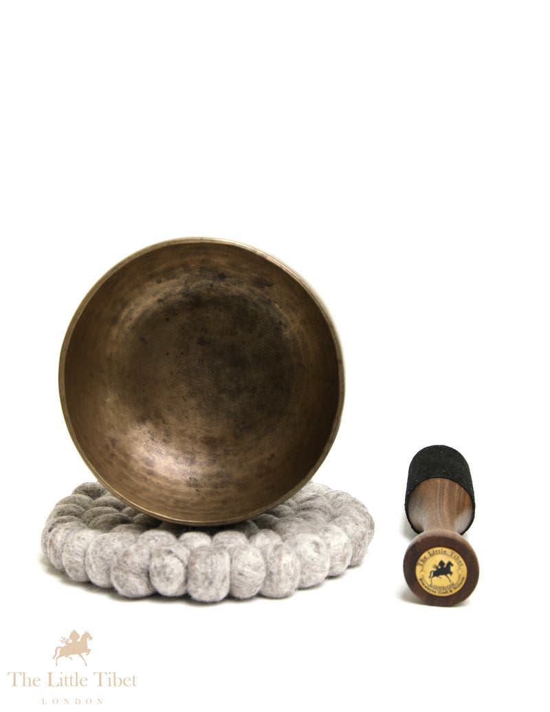 Antique Tibetan Singing Bowl | Rare G Note Solar Plexus Bowl – Easy to Play - ATQ881