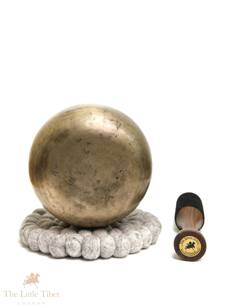Antique Tibetan Singing Bowl | Rare G Note Solar Plexus Bowl – Easy to Play - ATQ881