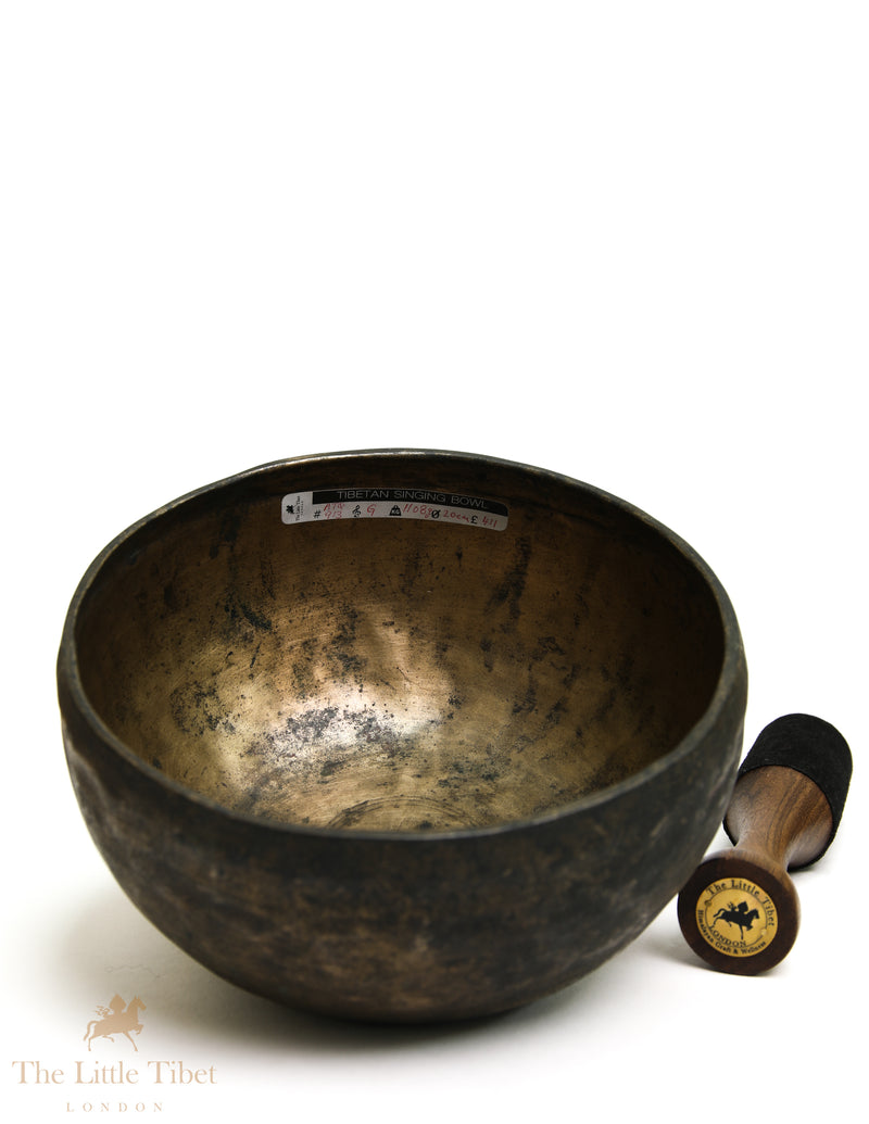 Antique Tibetan Singing Bowl | G Note Solar Plexus Chakra Bowl with Aged Character - ATQ913