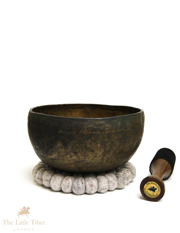 Antique Tibetan Singing Bowl | G Note Solar Plexus Chakra Bowl with Aged Character - ATQ913