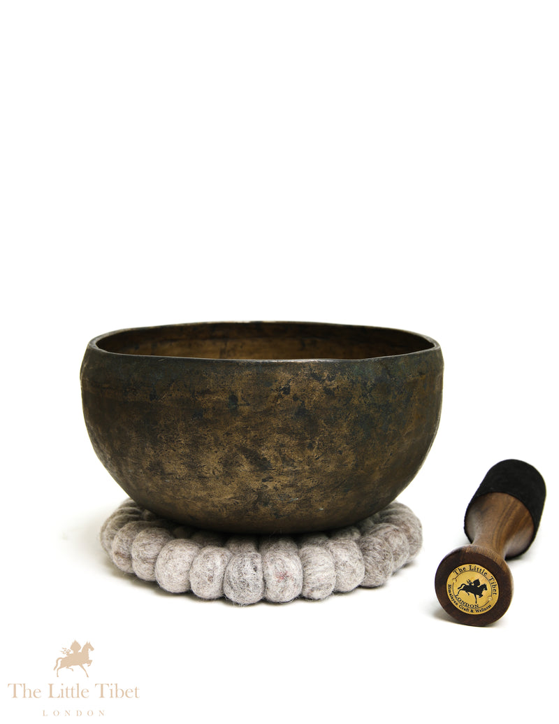 Antique Tibetan Singing Bowl | G Note Solar Plexus Chakra Bowl with Aged Character - ATQ913