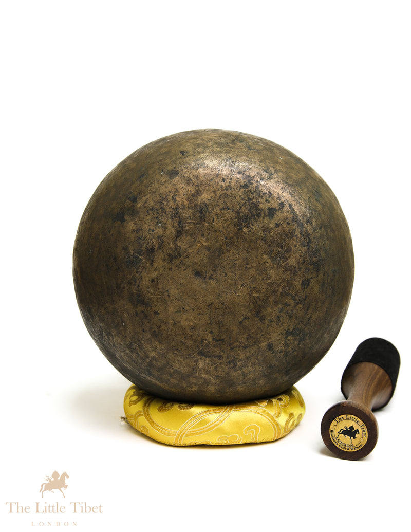 Antique Tibetan Singing Bowl | G Note Solar Plexus Chakra Bowl with Aged Character - ATQ913