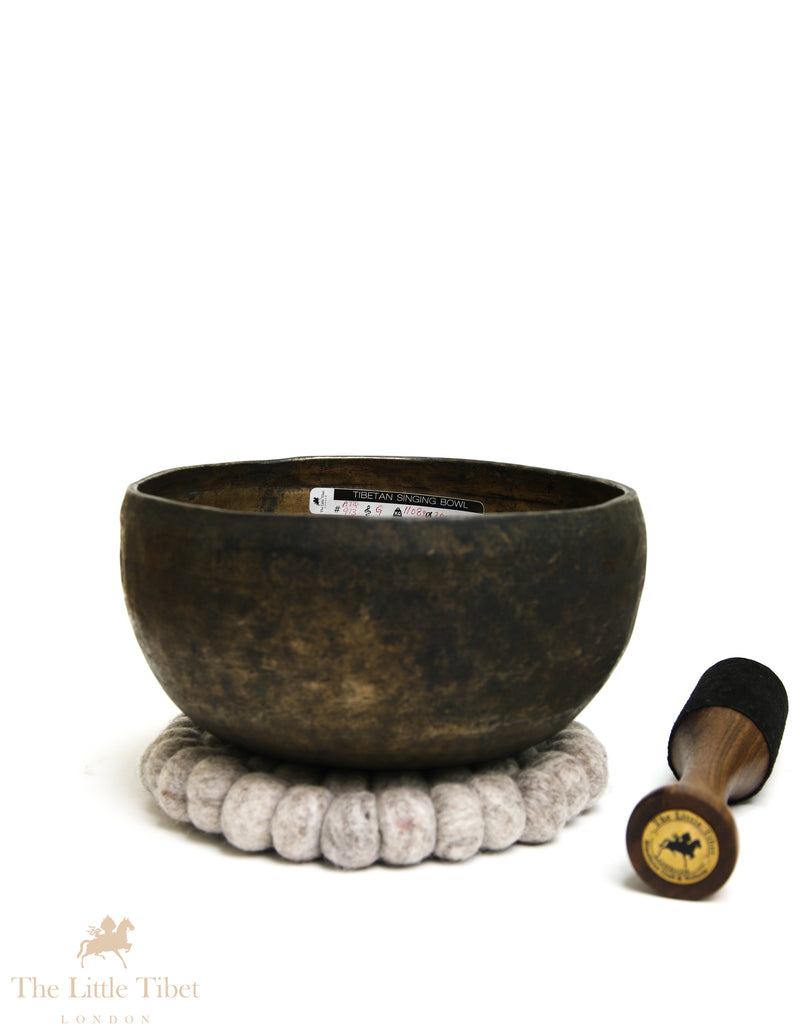 Antique Tibetan Singing Bowl | G Note Solar Plexus Chakra Bowl with Aged Character - ATQ913
