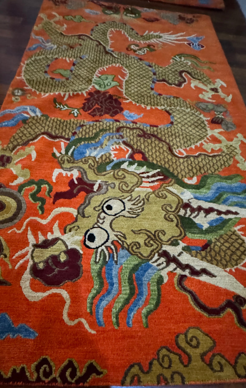 Old Tibetan Dragon handmade carpet