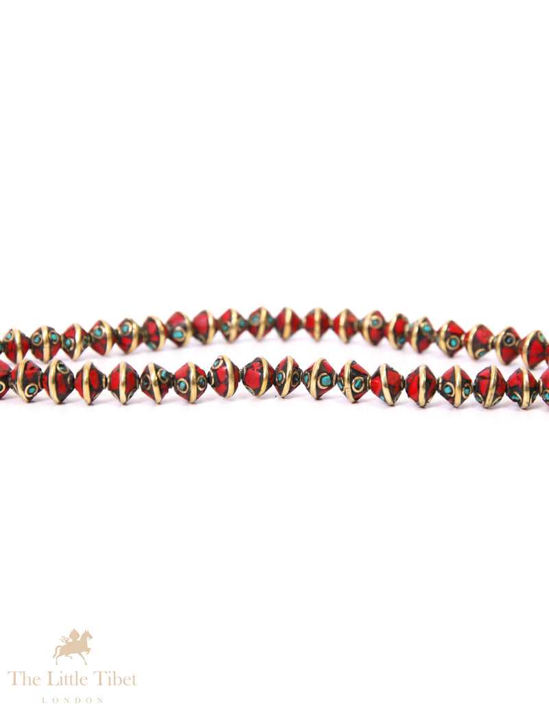 Versatile Tibetan Bead with golden Inlay