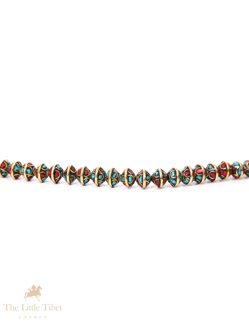 Versatile Tibetan Bead with golden Inlay