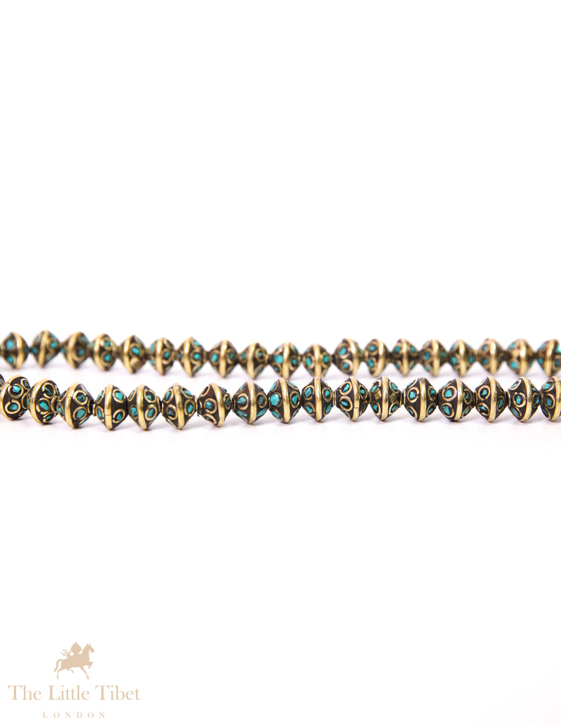 Versatile Tibetan Bead with golden Inlay