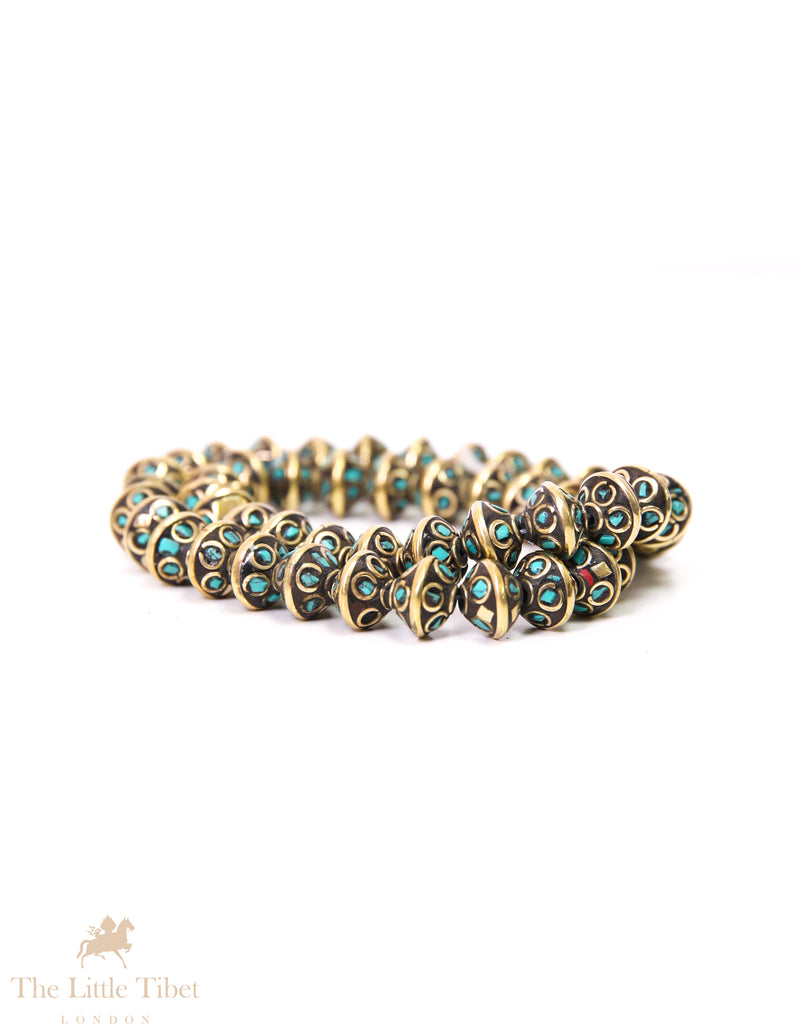 Versatile Tibetan Bead with golden Inlay