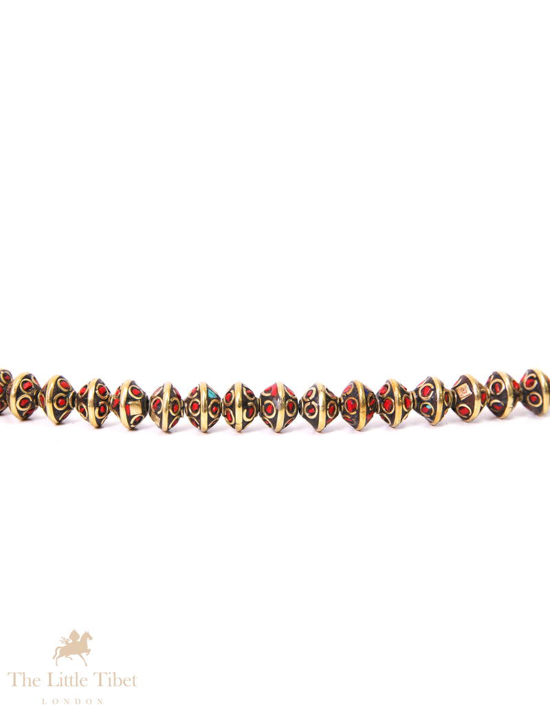 Versatile Tibetan Bead with golden Inlay
