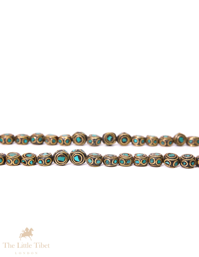Handcrafted Tibetan Beads with Mixed Inlays for your creation