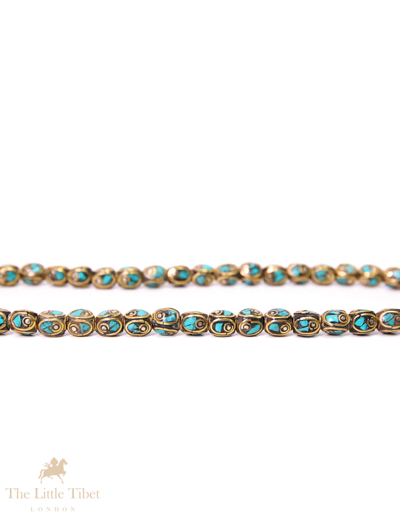Handcrafted Tibetan Beads with Mixed Inlays for your creation