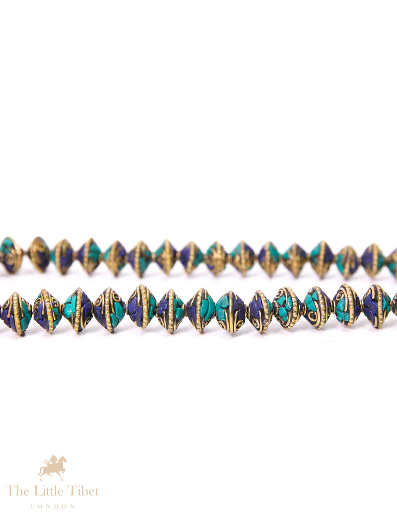 Handcrafted Tibetan Beads with Mixed Inlays for your creation