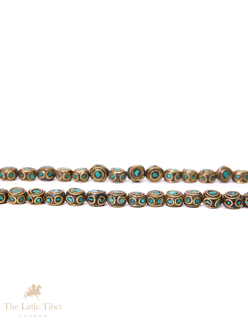 Handcrafted Tibetan Beads with Mixed Inlays for your creation