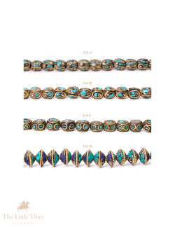 Handcrafted Tibetan Beads with Mixed Inlays for your creation
