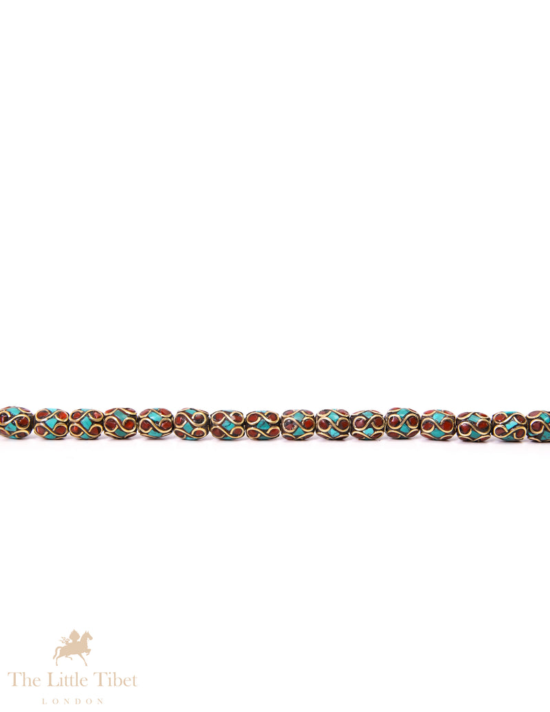 Traditional Tibetan Inlaid Beads