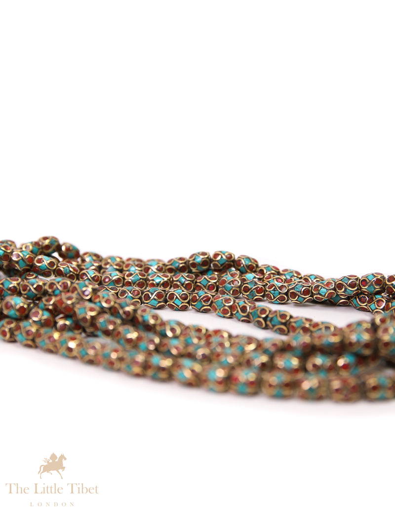 Traditional Tibetan Inlaid Beads
