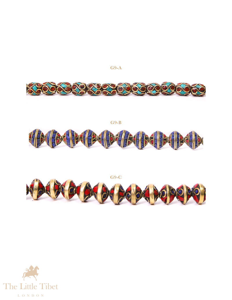 Traditional Tibetan Inlaid Beads