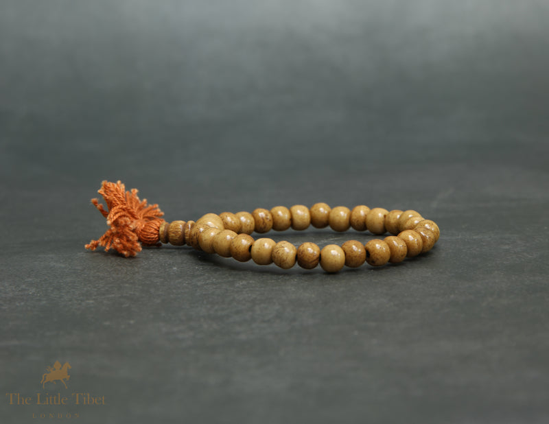 Wooden Bead Bracelet | Tibetan Style – Available in White, Black, Gold & Red