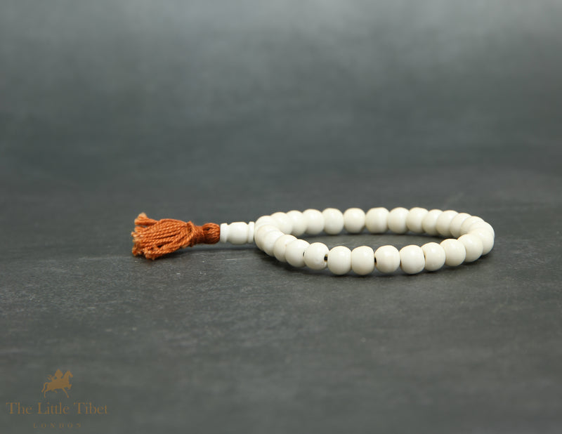 Wooden Bead Bracelet | Tibetan Style – Available in White, Black, Gold & Red