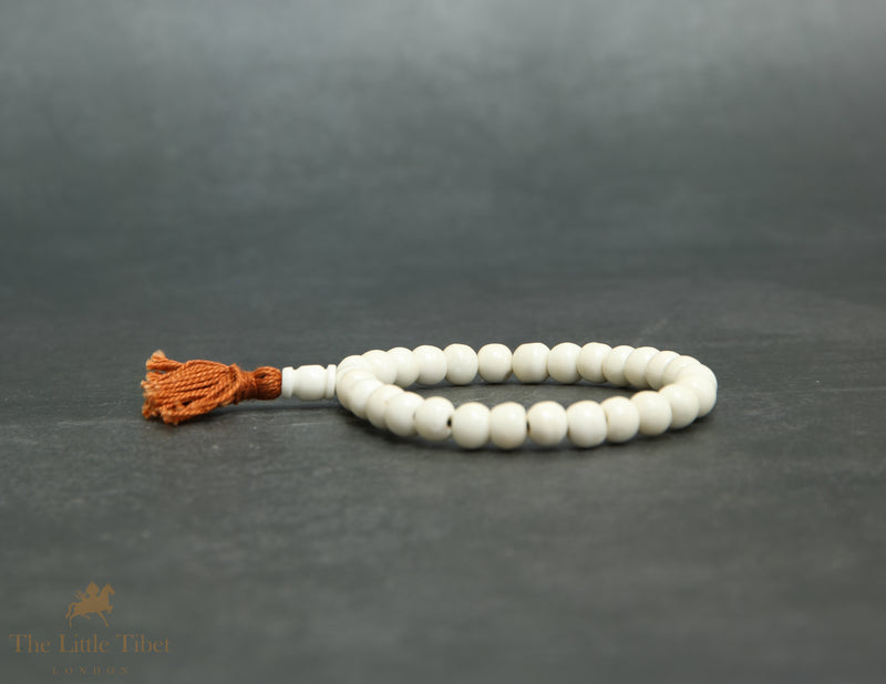 Wooden Bead Bracelet | Tibetan Style – Available in White, Black, Gold & Red