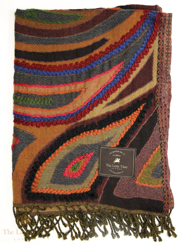 Aurora's Essence: Artisan 100% Boiled Wool Scarves for Radiant Feminine Aura