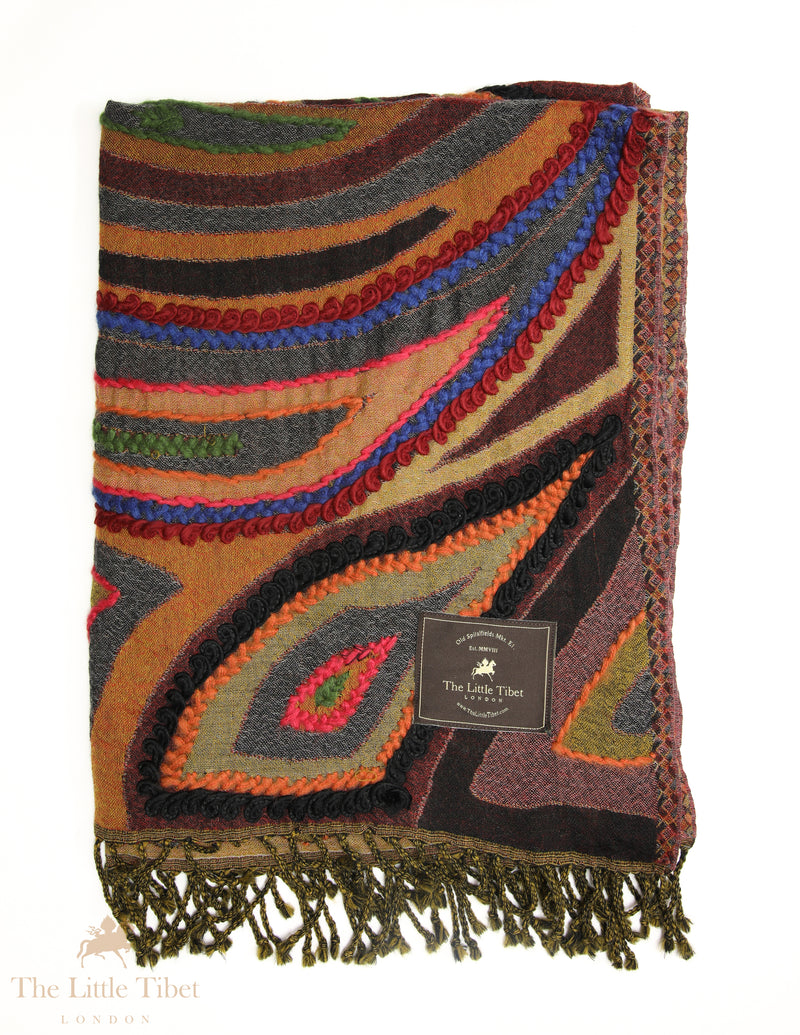 Aurora's Essence: Artisan 100% Boiled Wool Scarves for Radiant Feminine Aura