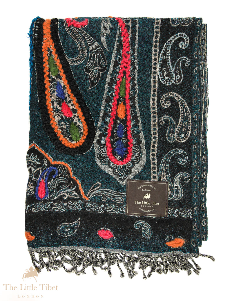 Moonlit Whispers: Boiled Wool Scarves, Elegantly Adorned