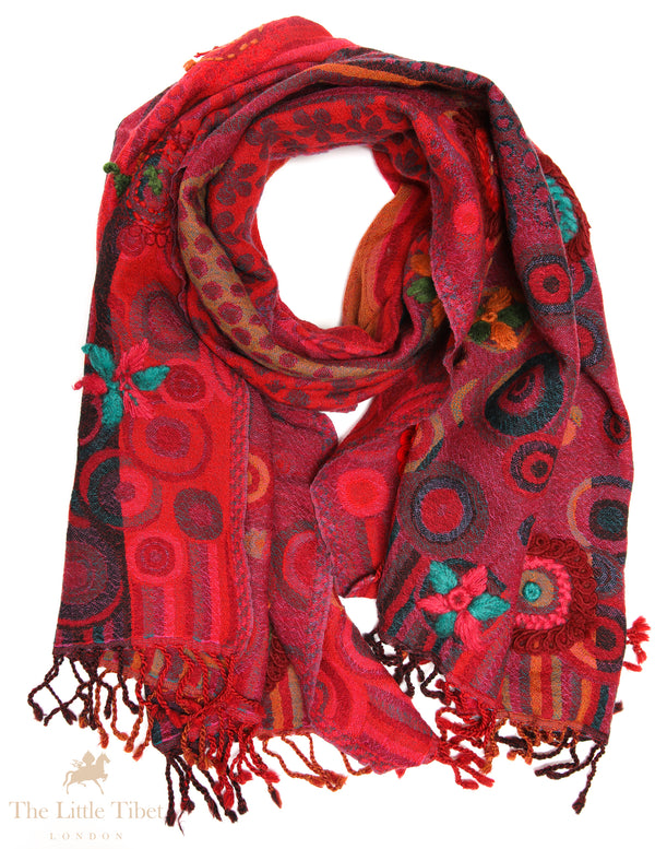 Stardust Chic: Wool Infinity Scarves, Timelessly Embellished