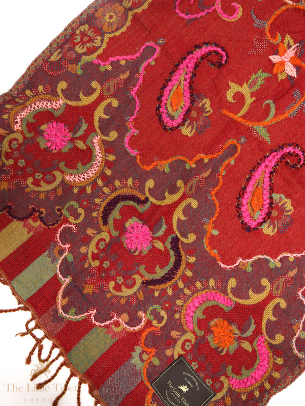 Ephemeral Whispers: Artisanal Wool Shawls, Hand-Embroidered for Timeless Splendor