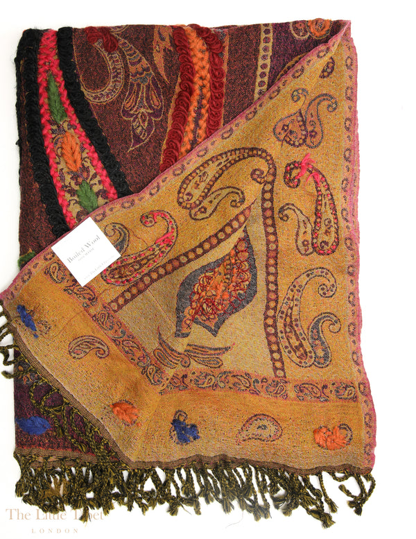 Persephone's Bloom: Exquisite 100% Boiled Wool Scarves for Eternal Feminine Beauty