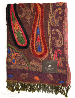 Persephone's Bloom: Exquisite 100% Boiled Wool Scarves for Eternal Feminine Beauty