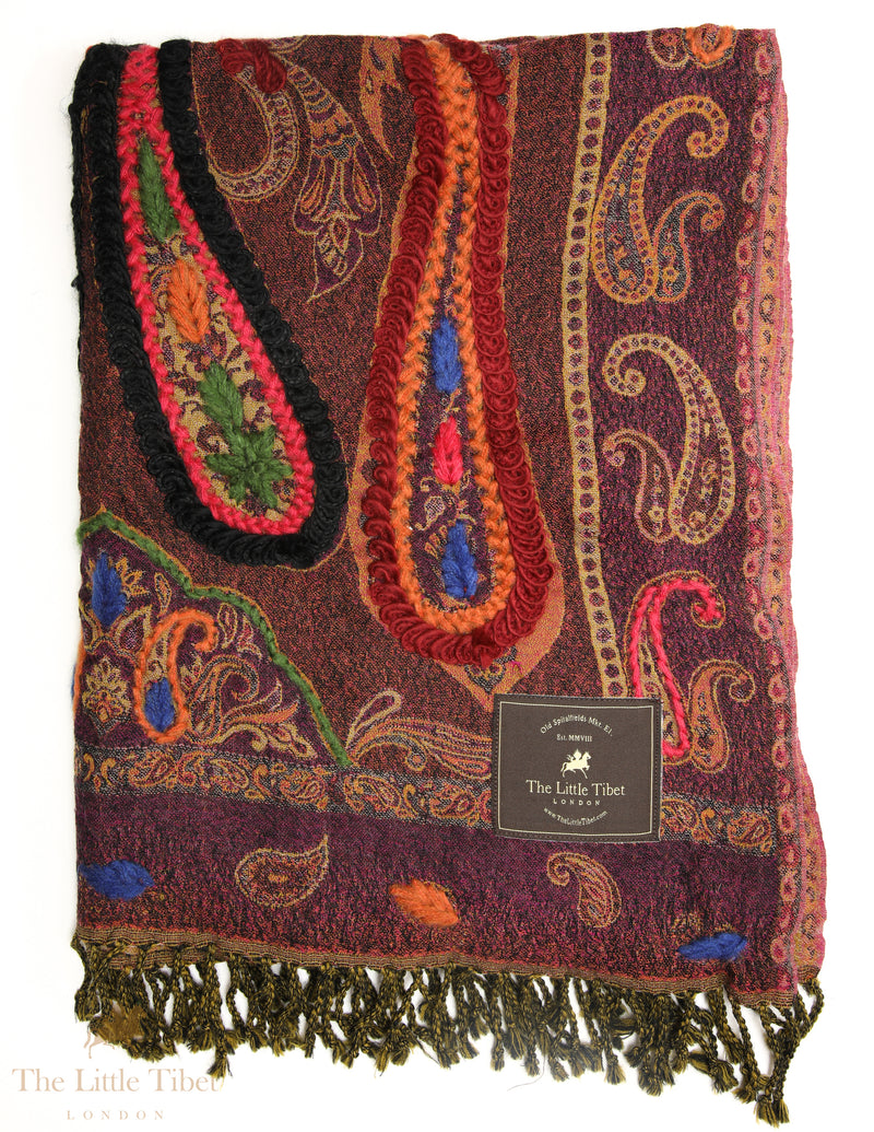 Persephone's Bloom: Exquisite 100% Boiled Wool Scarves for Eternal Feminine Beauty