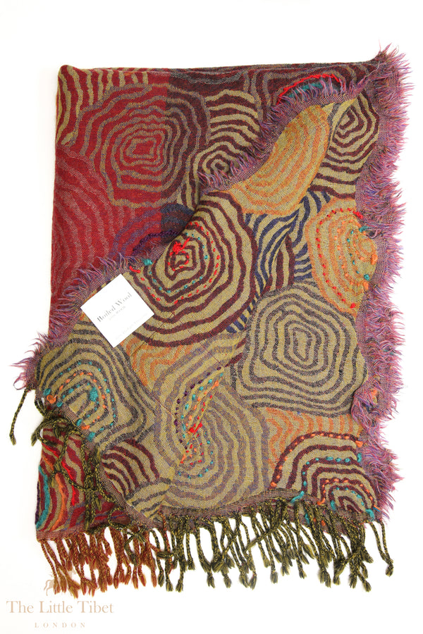 Gaia's Serenity: Handcrafted 100% Boiled Wool Scarves for Natural Feminine Grace