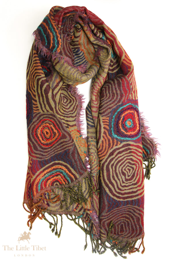 Gaia's Serenity: Handcrafted 100% Boiled Wool Scarves for Natural Feminine Grace