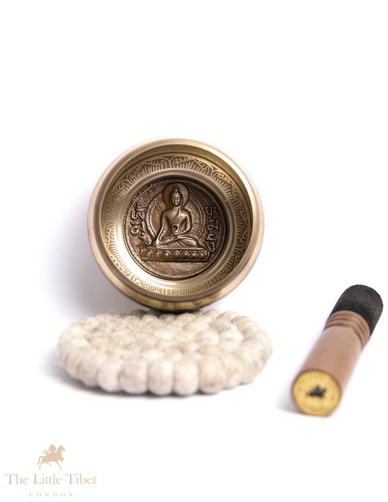 Tibetan singing bowl Hand-Carved Bronze Buddha Meditation Bowl - BZ250